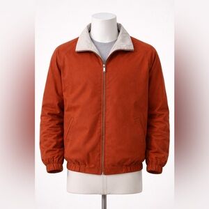 Perry Ellis Portfolio Burnt  Orange Windbreaker Jacket, Size XL, Pristine